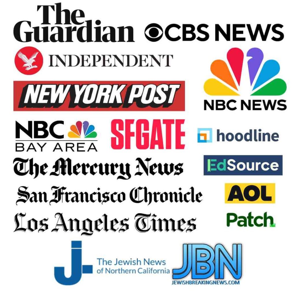 Logos of over 15 major news organizations that have published articles about the human swastika at Branham