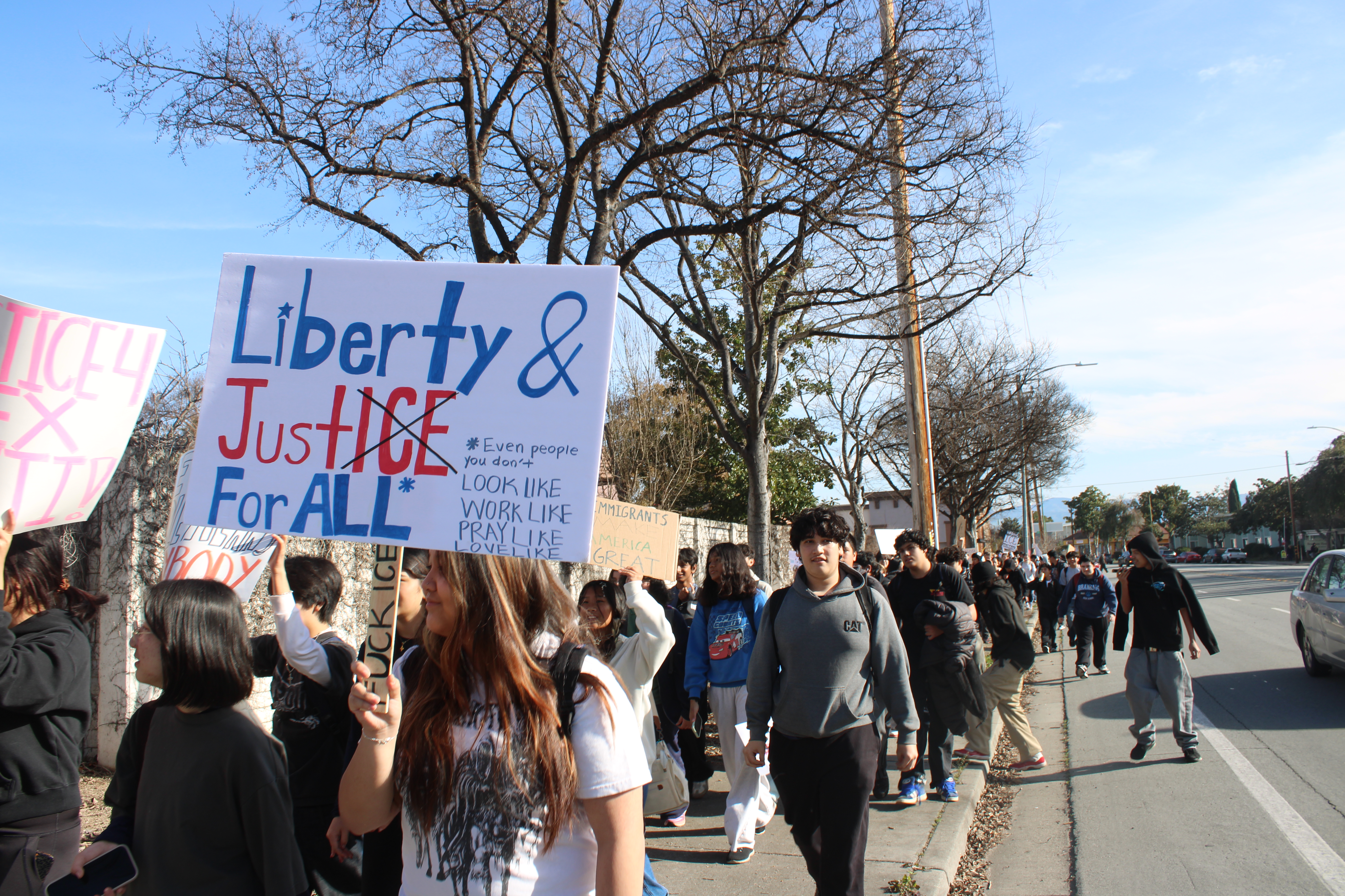 Students walk out to protest ICE